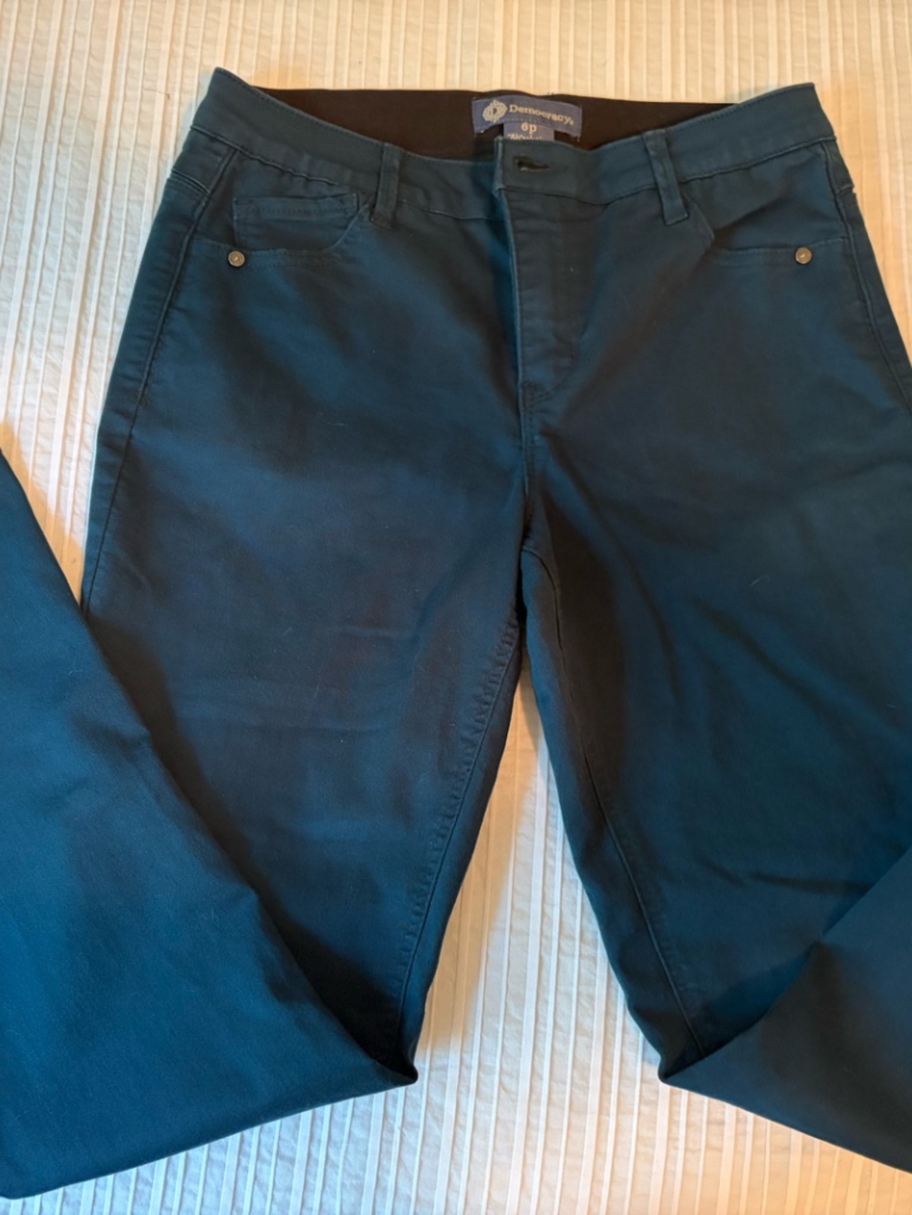 Democracy Ab Solution Turquoise Bootleg Jeans Size 6p Petites Denim 29x27.5